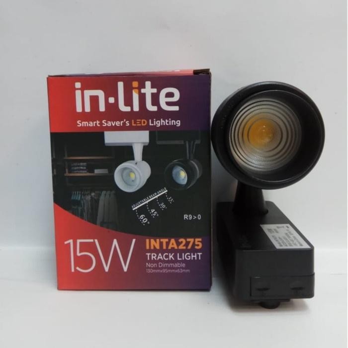Laris Inlite Lampu Led Track Rell Cob Inta275 15W 3000K Bodi Hitam / Putih