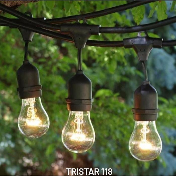 Promo Kabel Fiting Lampu Cafe Gantung Outdoor 10M 15 Fiting/15M 15 Dekorasi