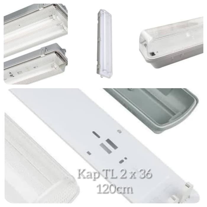 Berkualitas Kap Lampu Tl Waterproof 2X36 / Kap Neon Tl Outdoor 2X36 / Kap Tl 2X36