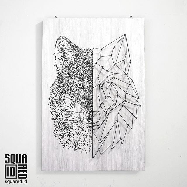 String Art Hiasan Dinding - Wolf Kode 637