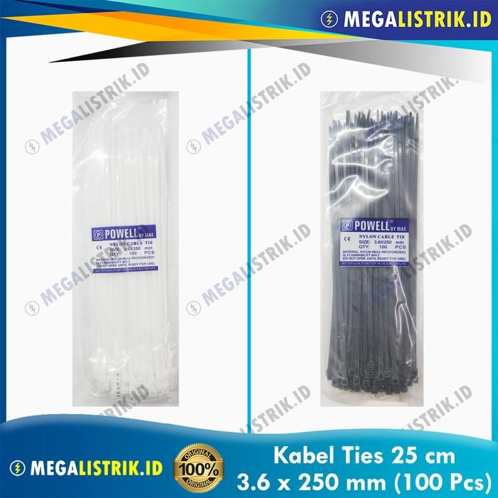 

Super Promo! Powell Kabel Ties 25 CM / Cable Tie 3.6 x 250 MM ( 100 Pcs ) Sale