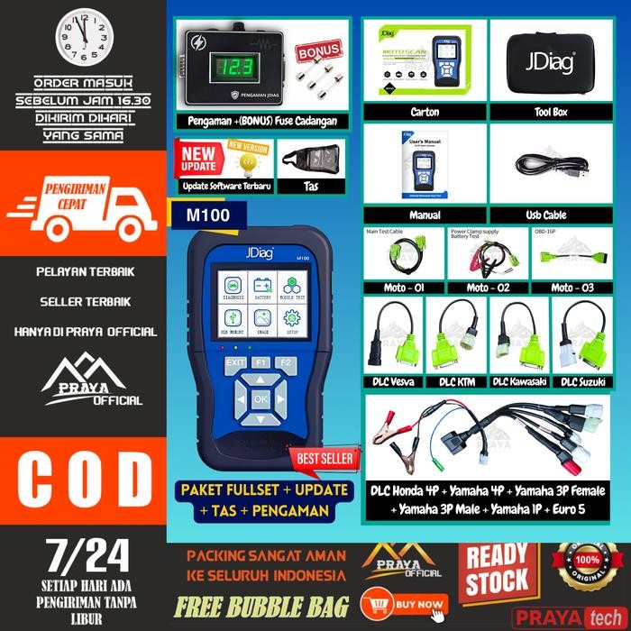 JDiag M100 diagnosis scanner Scaner Motor injeksi HONDA YAMAHA OBD