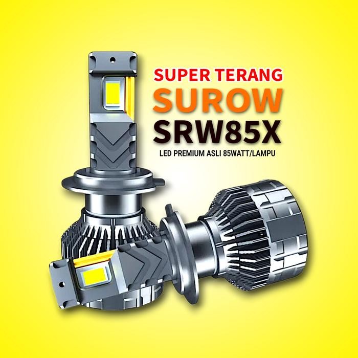 TERLARIS LAMPU LED MOBIL SUROW SRW85X SUPER TERANG H4 H11 H16 H8 H9 HB3 HB4 H7 H1 H27 HIR2 9005