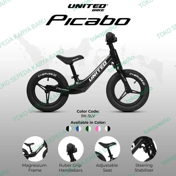 Sepeda Pushbike Balance Bike Ban Pompa Merk United Picabo