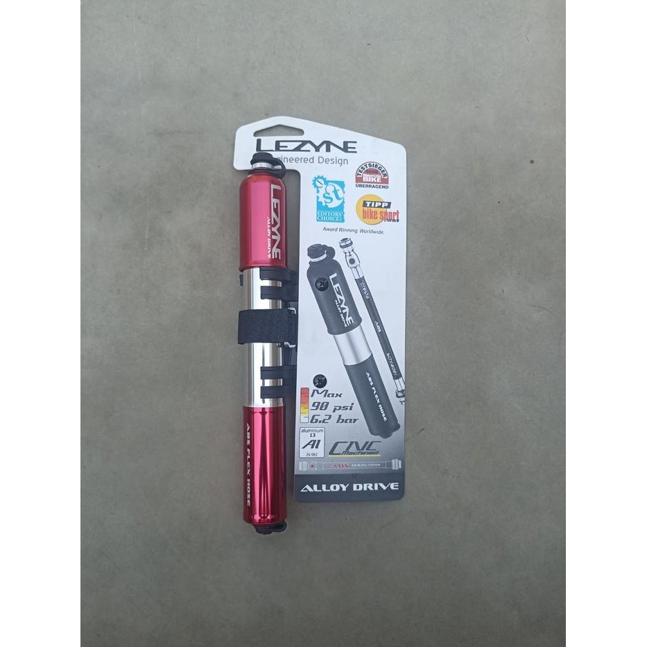Lezyne Pump Alloy Driver Red Hi Gloss