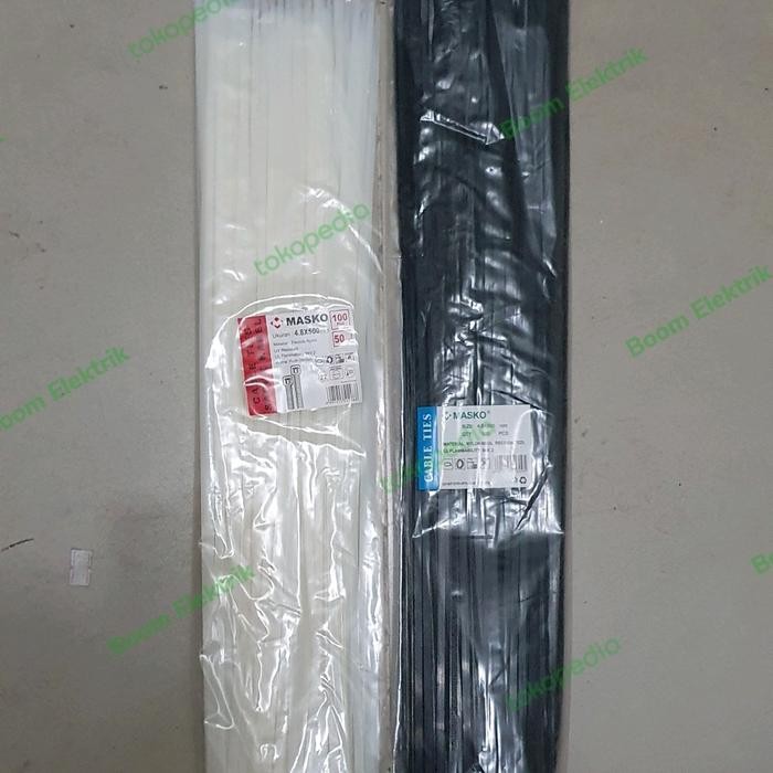 

SIAPKIRIM Kabel Ties Masko 4,8x500mm 50cm 100pcs putih dan hitam READY STOCK