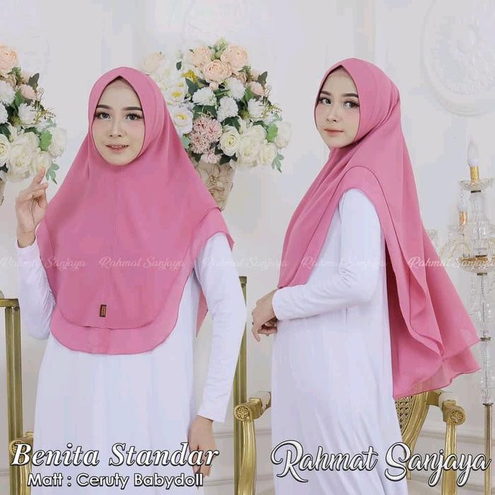 SURCA Terbaru Hijab 2 Layer Standar/Benita Polos By Rahmat Sanjaya Nyaman Variasi Syari