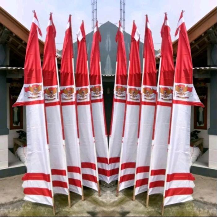 UMBUL UMBUL LAYUR GARUDA MERAH PUTIH 4 METER / UMBUL UMBUL MERAH PUTIH LAMBANG GARUDA