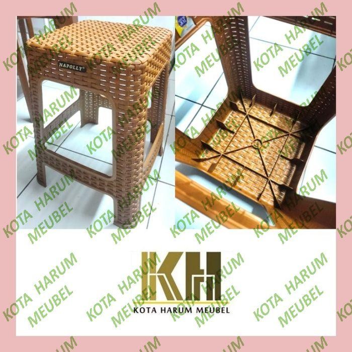 PREMIUM kursi plastik anyaman rotan napolly napoly napoli coklat bandung