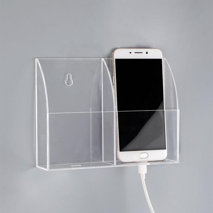 PREMIUM Tempat Hp Dinding Akrilik Phone Holder Acrylic Remot Remote Organizer