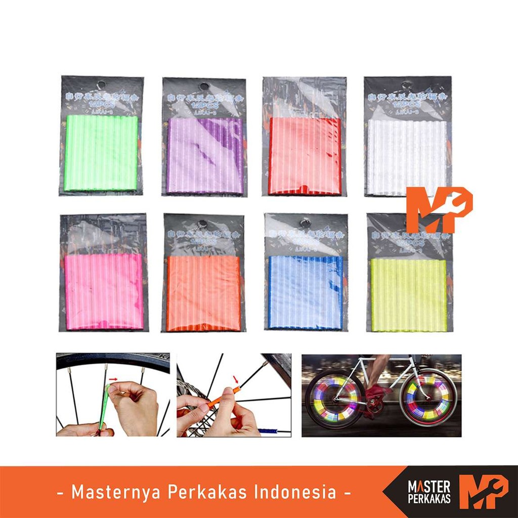 MP Pipet Cover Jari-Jari Sepeda 75mm AI96 / Warna Sedotan Ruji Reflektor Jari / Velg Hiasan Sarung /