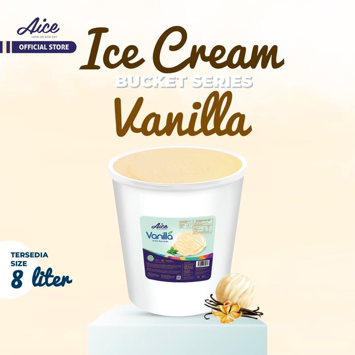 

OR6T Aice Vanilla Bucket Ice Cream Es Krim Ember 8L Eskrim