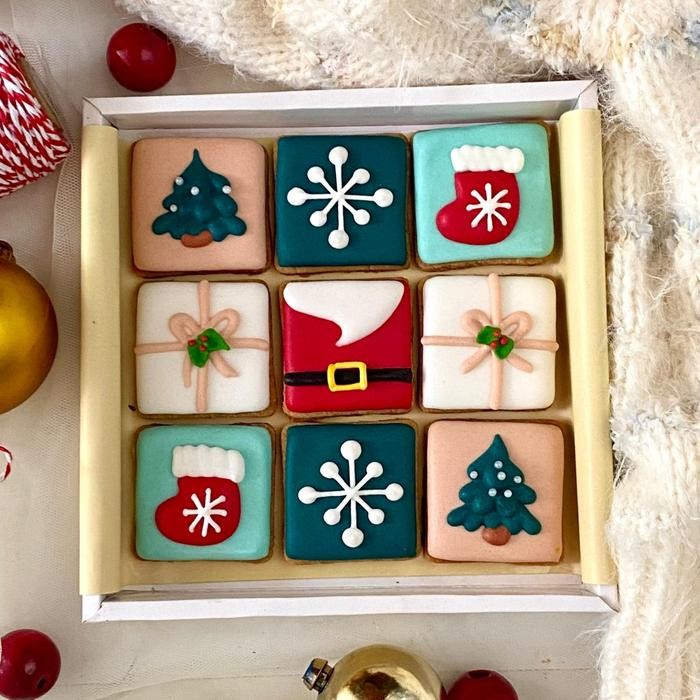 

OR6T Noel Box - Isi 9 Butter Icing Cookies Kukis Hampers Christmas Natal