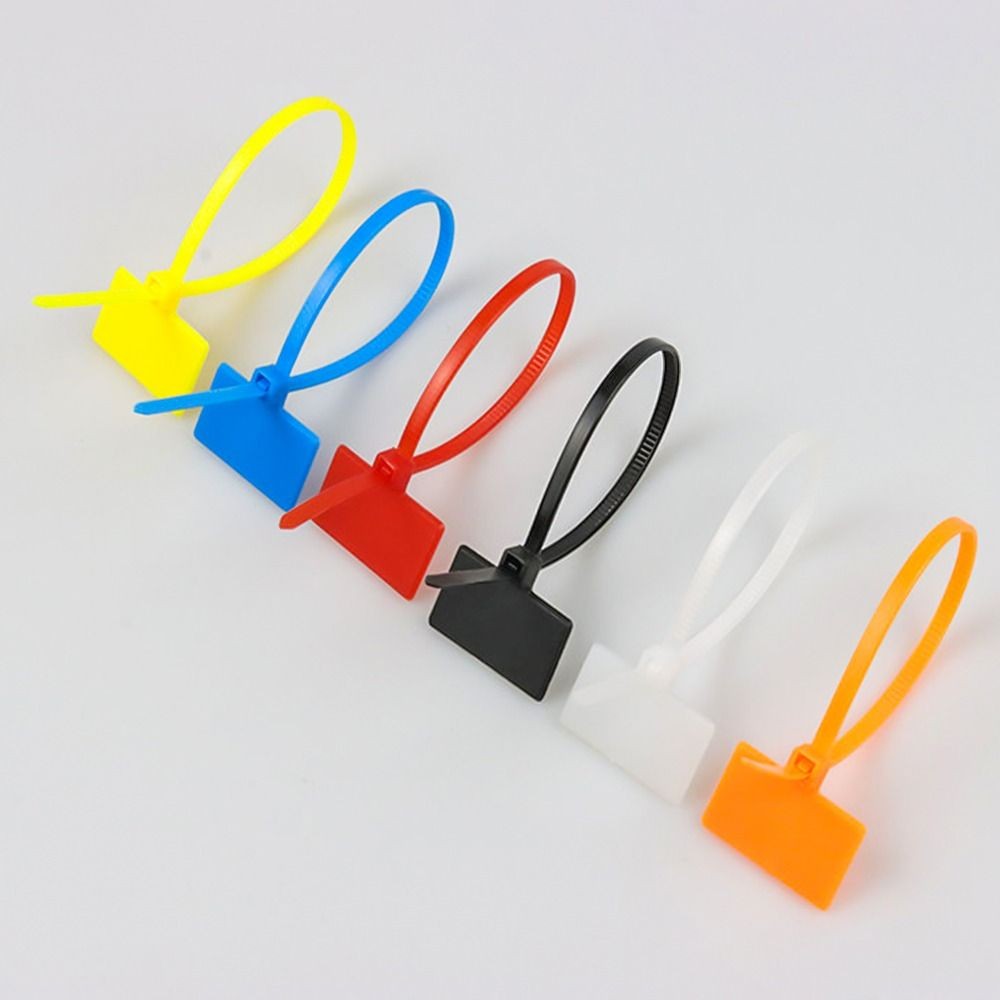 helloonly 100Pcs Easy Colorful Cable Tag Ties Plastic Nylon Strapping Tape Wire Cable Self-locking Z