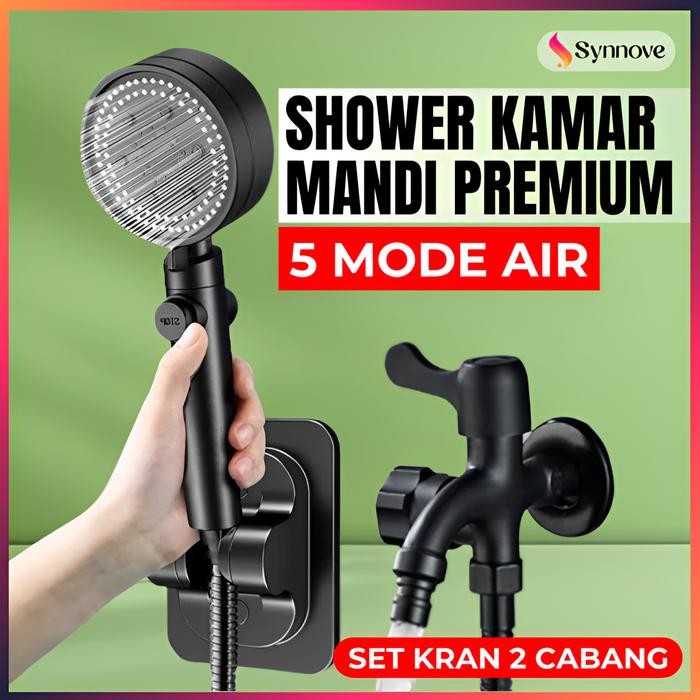 Shower Kamar Mandi Set KRAN Air Premium Hand Kepala Shower Mandi 5 Mode Air Kran Shower Head