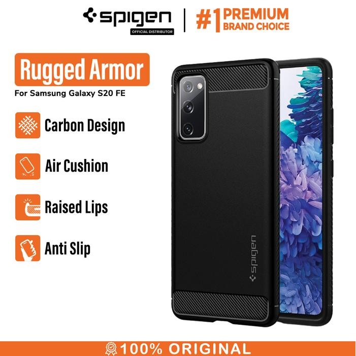 Case For Samsung Galaxy S20 FE Spigen Rugged Armor SoftCase For Carbon Casing *