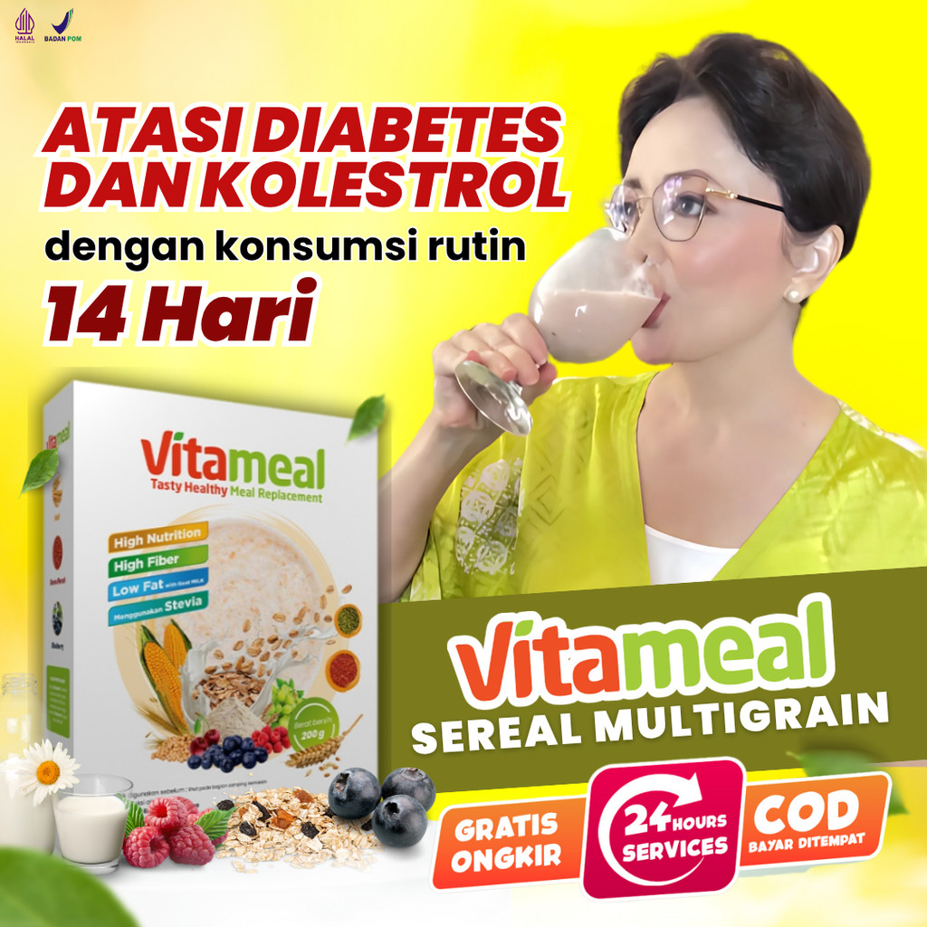 

ORI Vitameal Metafiber Halal Penurun Gula Darah Tinggi Alami Herbal Serat Bpom VITAMIEAL SUPERFOOD