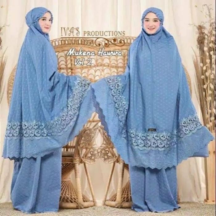 (Expert) (KATUN PREMIUM) MUKENA DEWASA KATUN PARIS HAWA WARNA ORIGINAL Mukenah Nyaman Bordir Muslim