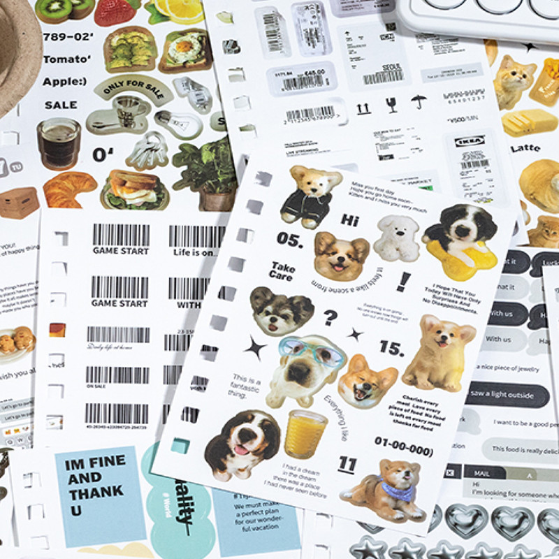 

1Style 60Pcs/sac Time Piece Coil Cut Film Sticker Book DIY Creative Handbook Material Photo