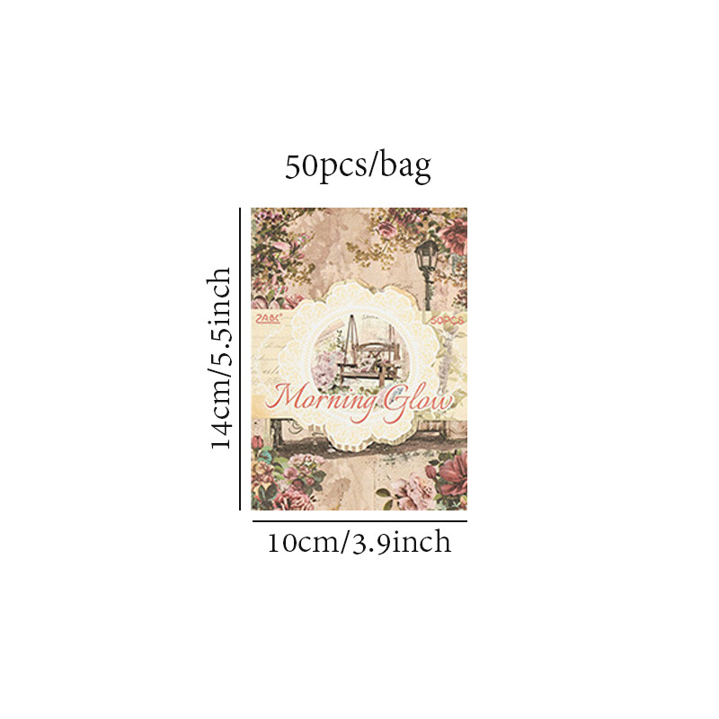 

50shetts/set Retro Material Paper Spring Hill Field Series Handbook DIY Decoration Base No