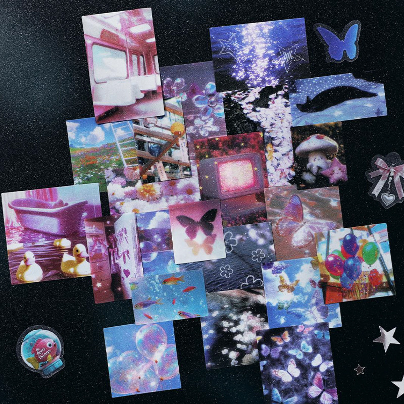 

8pcs Old Dreams Light Series PET Glitter Stickers Handbook DIY Diary Notebook Tablet Phone