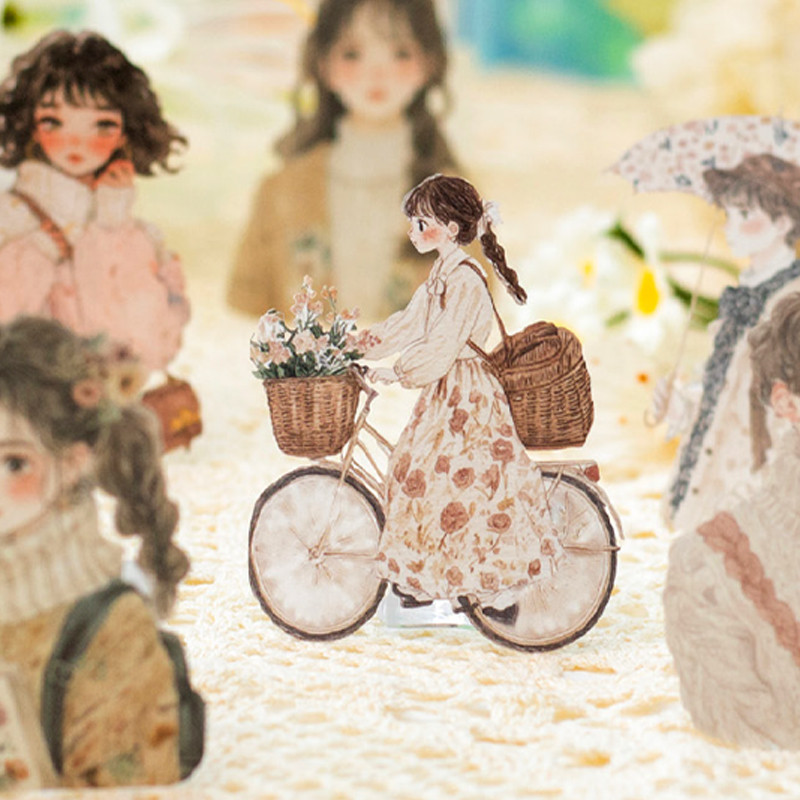 

100Pcs/bag Winter Prelude Series Character Boxed Stickers DIY Handbook Material Decorative