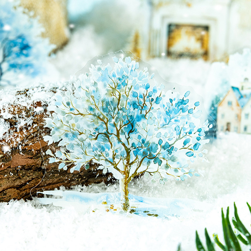 

1Style 60Pc/bag snow country winter series winter landscape handbook decorative material