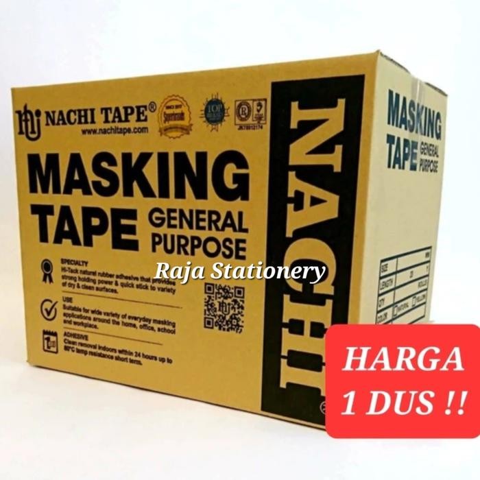 MASKING TAPE NACHI 24MM 48MM LAKBAN KERTAS NACHI 24MM 1 INCH 2 INCH [DUS]