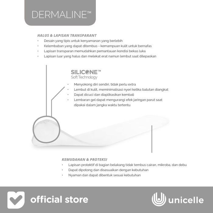 Perawatan Keloid - Dermaline Clear Silicone Scar Dressing 6Cm X 12Cm