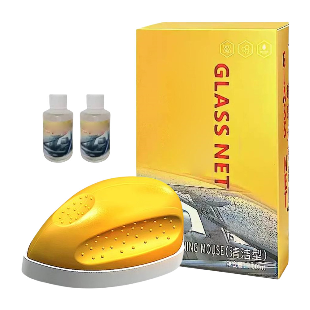 Car Glass Oil Film Remover Brush with Refill Liquid Glass Oil Film Remover Car Windshield Cleaner St