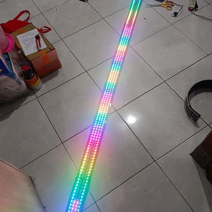 lampu led strobo wave text 4 baris