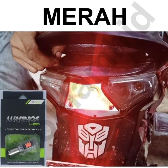 Lampu LED Stop Rem Motor GS1 S25 LUNOS Bayonet 16titik Tidak Kedip