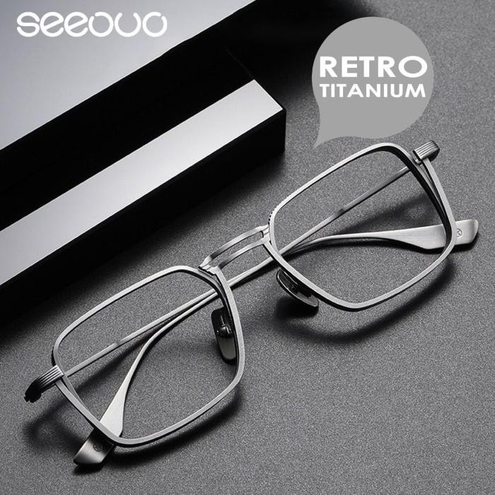 Kacamata Plano Lens Bisa Minus Pria Wanita Kekinian Bahan Titanium 125