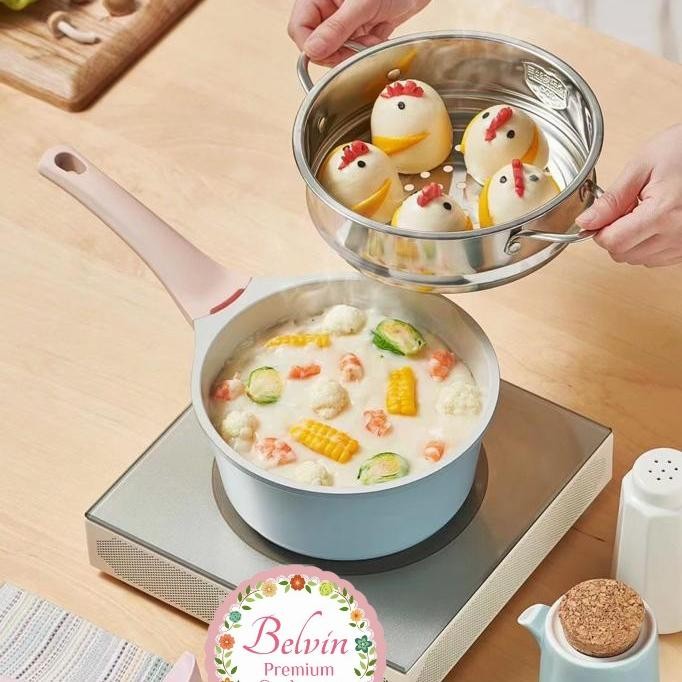 Stok Terbatas Belvin Cookware Panci Set Cook Ware Mpasi Frypan 18Cm Sauce Pan 20Cm Termurah