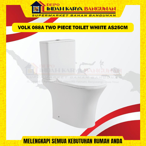 Toilet Dua Bagian VOLK 088A Two Piece Closet Putih AS25CM | Kloset Duduk Dual Flush Hemat Air
