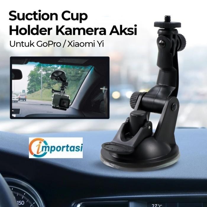 (Allthebest) Suction Cup Mount Holder for Dashcam Phone Holder Gopro Kaca Mobil