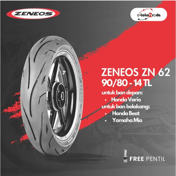 BAN ZENEOS TUBELESS ZN62 90/80 RING 14