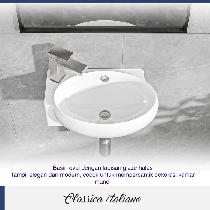 Toto - Wastafel Kecil Cuci Tangan Gantung Classica Italiano 038 Art Basin