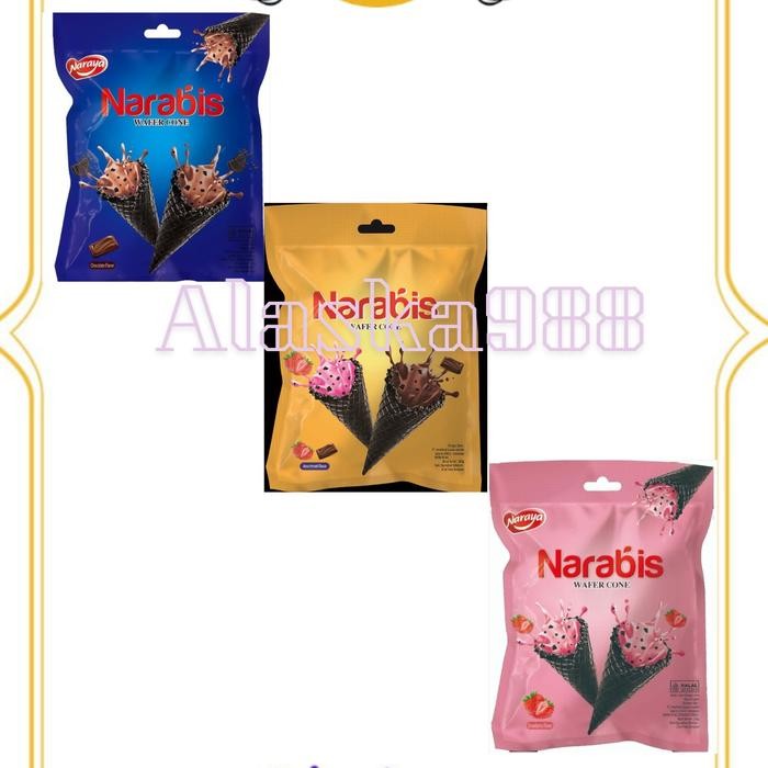

4ZMI Naraya Narabis Wafer Cone Cream Chocolate Strawberry 220 Gram