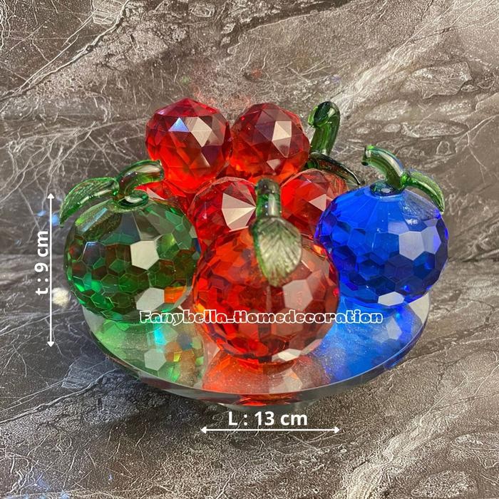 Pajangan Buah Kristal Import Hiasan Lemari Mewah Dekorasi Rumah