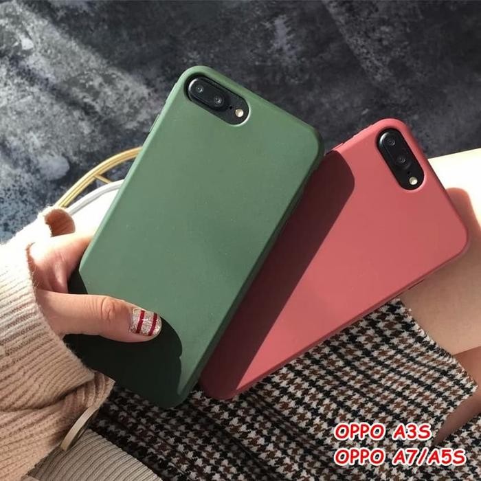 FOR OPPO A7/A5S - GREEN ARMY WINE RED CANDY CASE CASING SOFT *