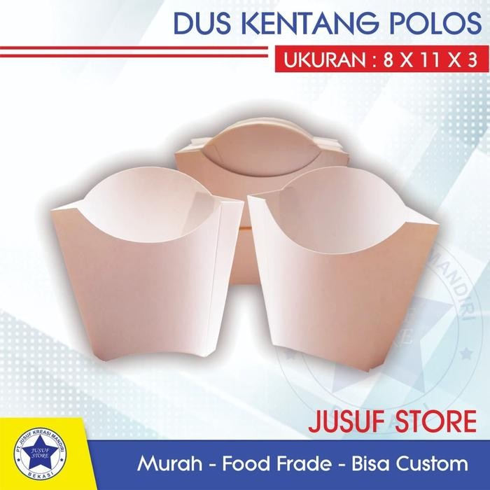 

IOI2 Dus Kentang Polos Box Snack French Fries Murah Isi 50Pcs