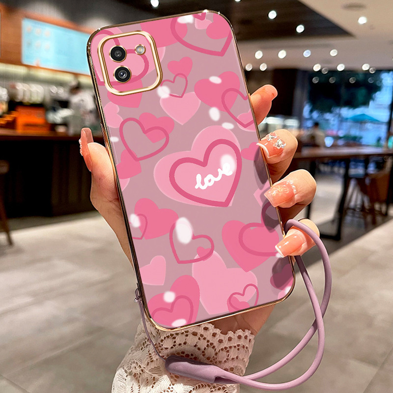 Casing Hp Untuk Samsung Galaxy A03 A03s A03 Core Case Casing menggambar cinta HP Cesing Silikon Soft