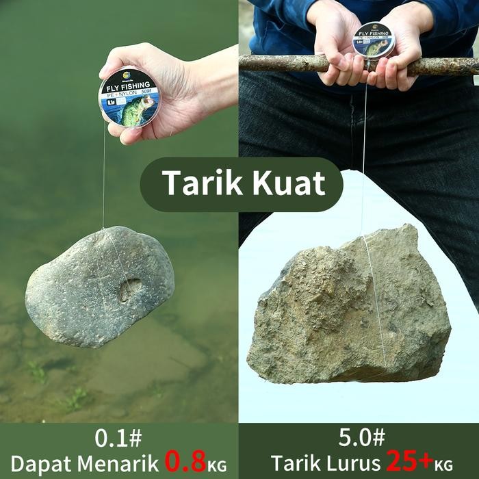 Benang Pancing Kuat Anti Keriting Anti Putus Putih Senar Pancing Pe + Nilon Kuat 0.05Mm Fly Fishing