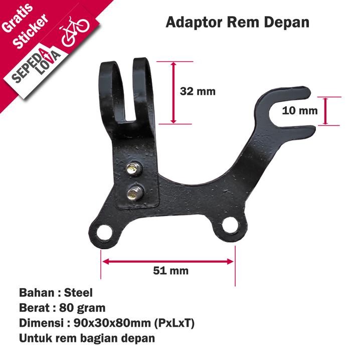 Adaptor Disc Brake Dudukan Bracket Rem Cakram Sepeda Frame Jadul