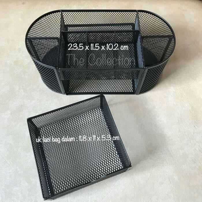 

Tempat Alat Tulis Oval With Drawer Desk Organizer