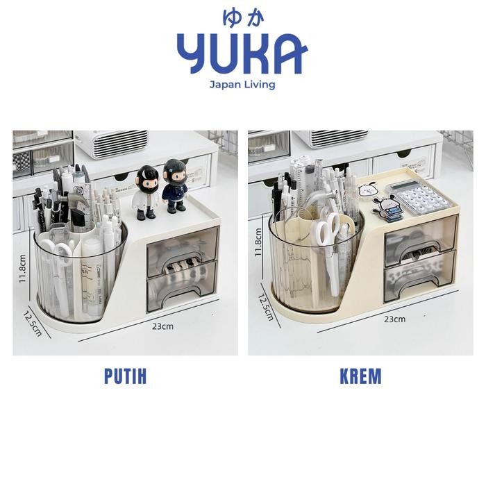 

Yuka - Koi Holder Stationery Minimalis Storage Alat Tulis Serbaguna Organizer 2 In 1 Atk Rak Laci
