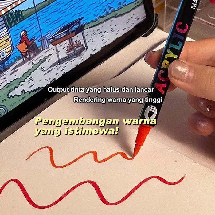 

Pen Penunjuk Akrilik Dua Warna Topeng Pena Pena Gambar Anak-Anak Set 72 Pena Penunjuk Graffiti Warna