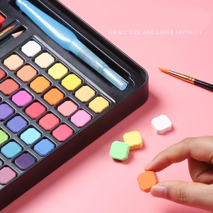 

CodSet Cat Air Warna 48 Warna Per Set Dengan Kuas Dan Kertas Lukis - Painting Stationery