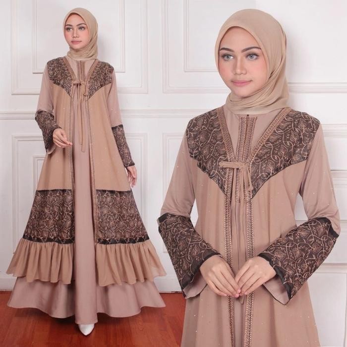 Gamis Abaya Turkey Hitam Bordir Rompi New Warna